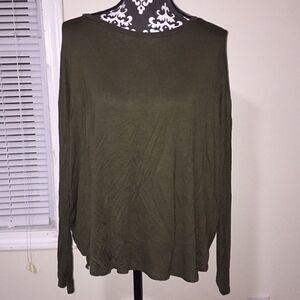 𝅺KENNETH Cole, green long sleeve blouse, M